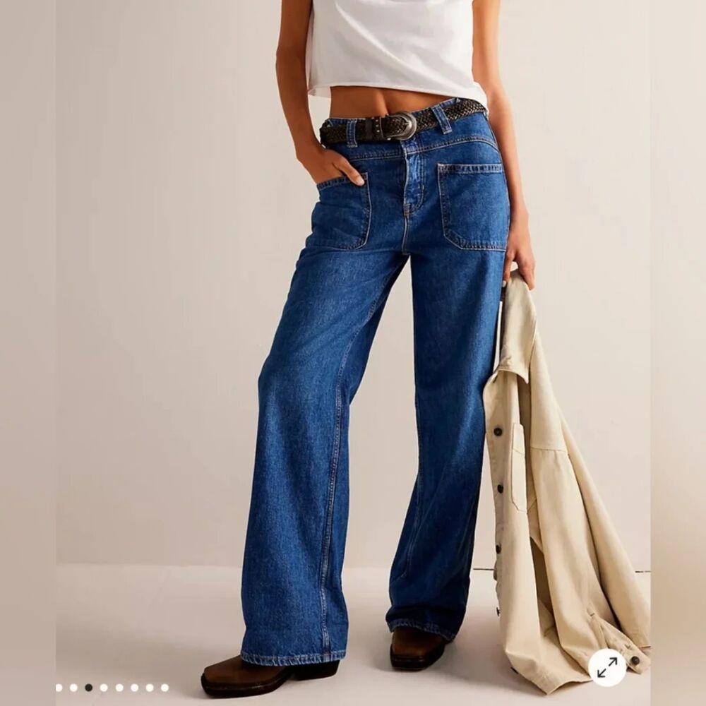 Free People We The Free Palmer Baggy Cuffed Jean, Tunnel Vision, 31, OB1824199